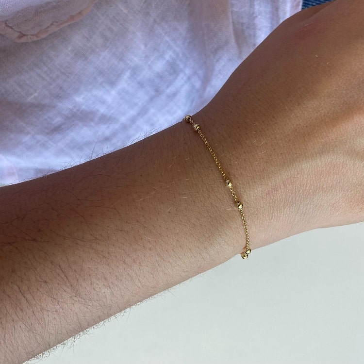 Pulsera bolitas chapada - Ref: 3325/100