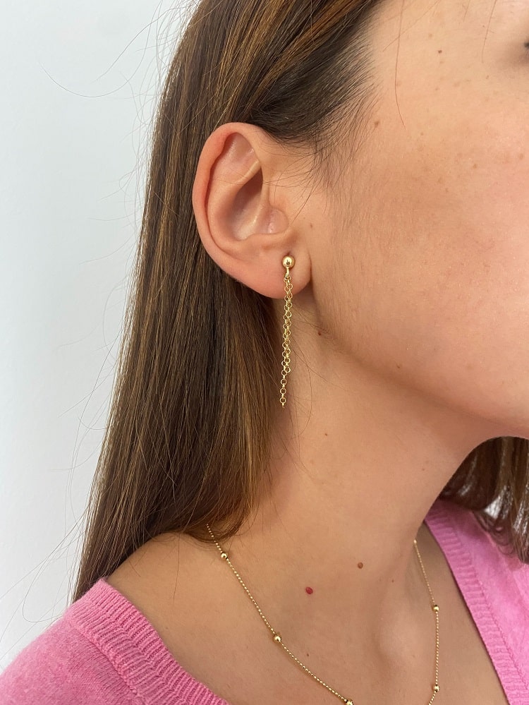 Pendiente cadena oro - Ref: 4026/100