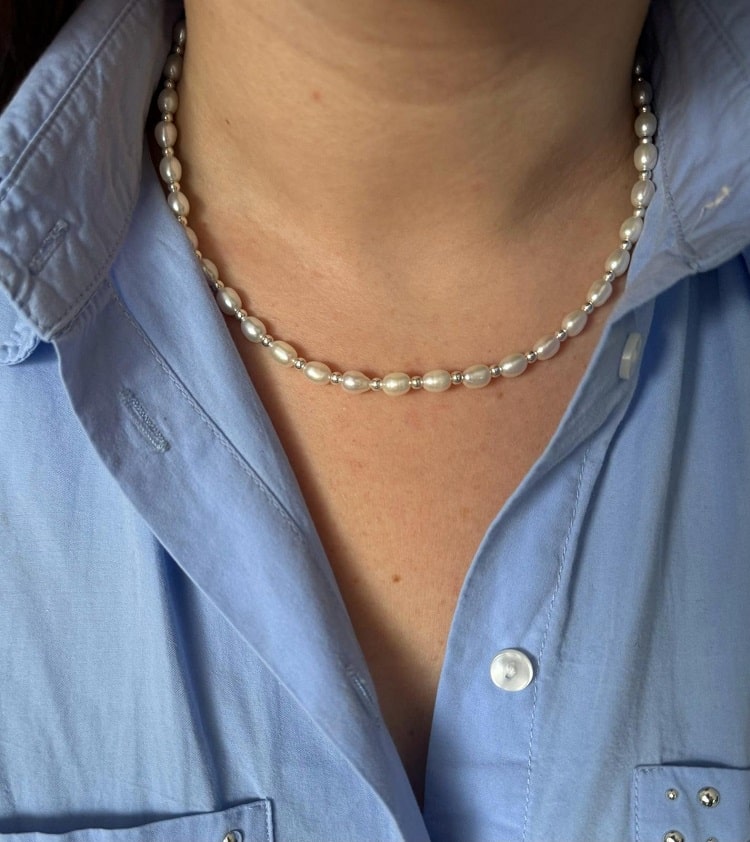Collar Perlas cultivadas y Bolas - Ref: 7340