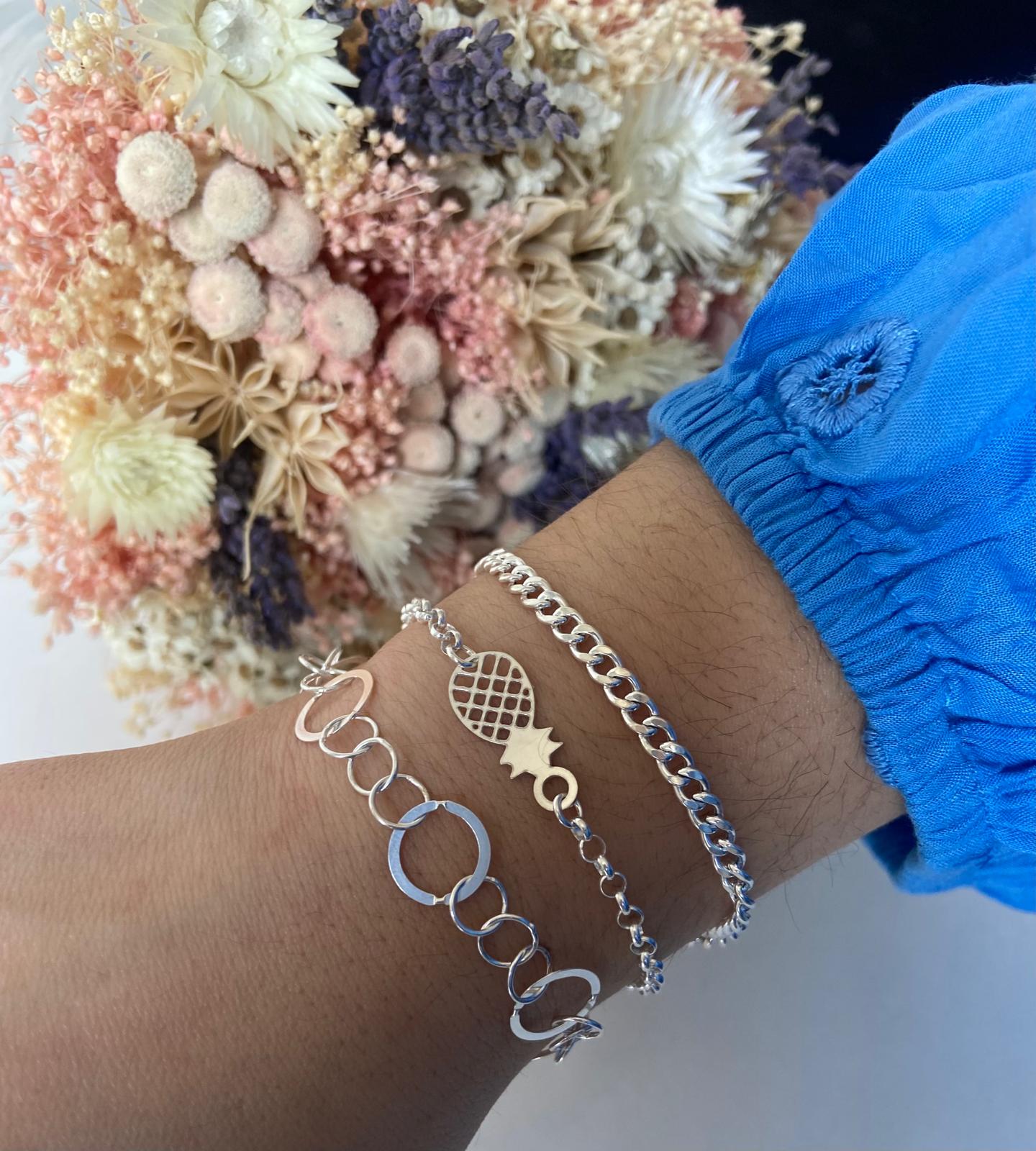 Pulsera cadena barbada - Ref: 3590