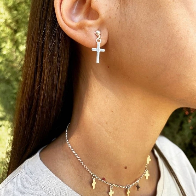 Pendiente cruz - Ref 4011