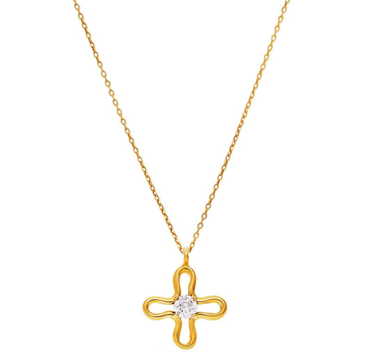 Collar Flor oro - Ref: 7197