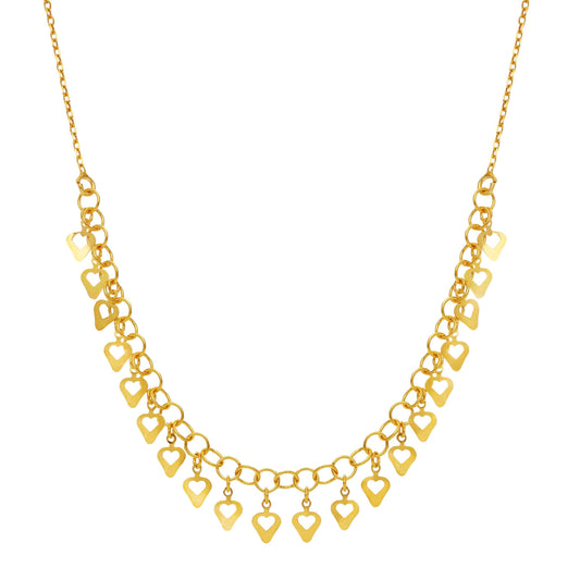 Collar Corazones Oro - Ref: 7195